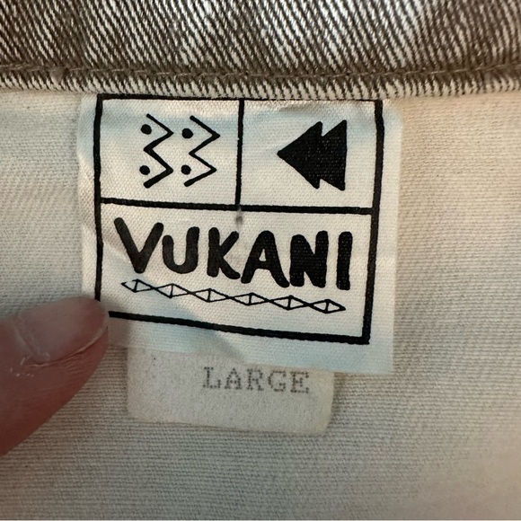 Vintage 80s Vukani Beaded Tribal Native American Denim Shirt Jacket Women’s Lg - Picture 7 of 9